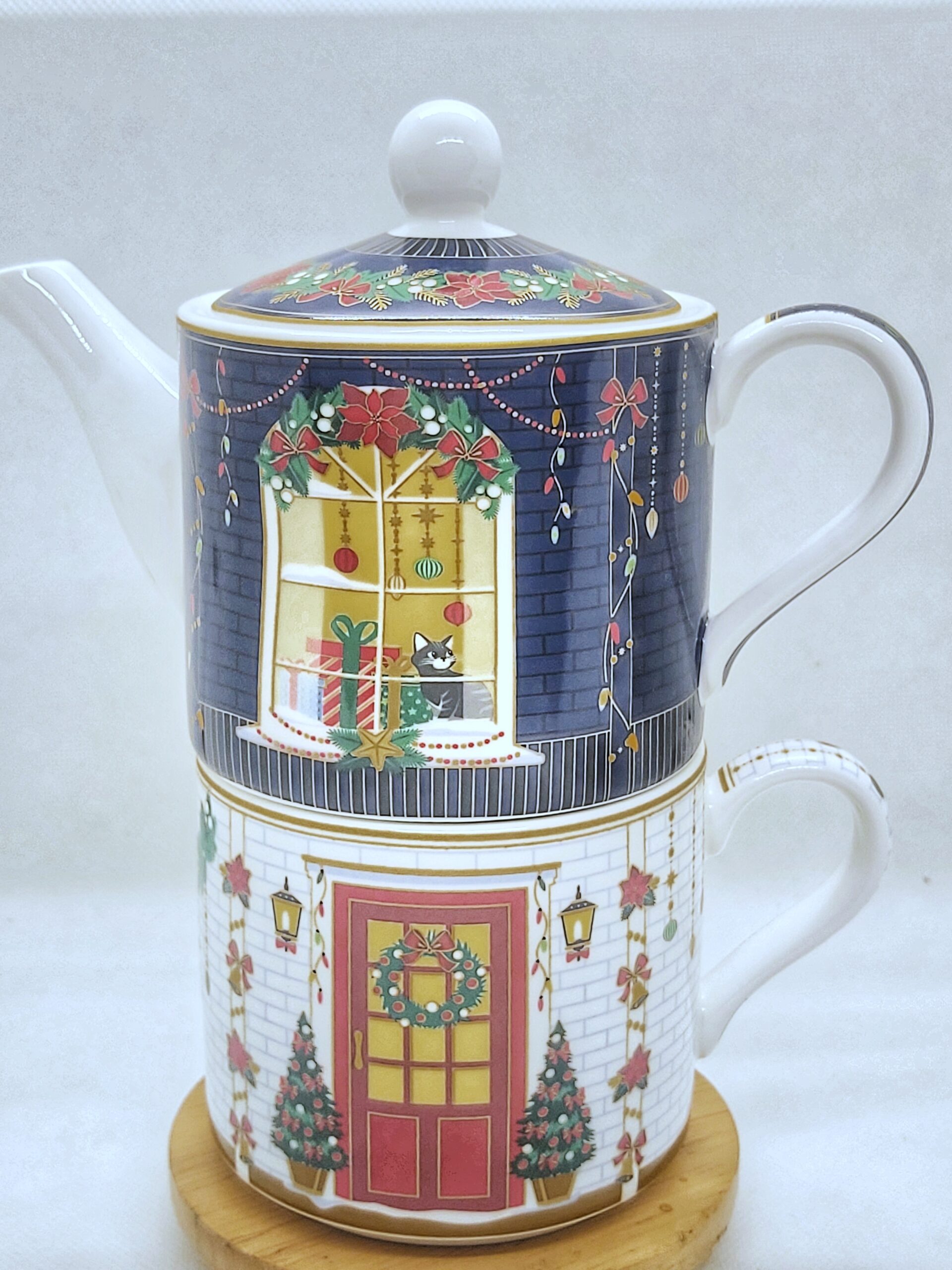 A Noël: Coffret Théière- Solitaire "ESPRIT DE NOEL"